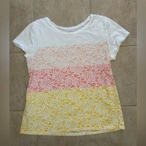LOFT Multicolor Floral Short Sleeve Tee